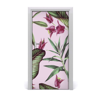 Lámina adhesiva de puerta Motivo hawaiano