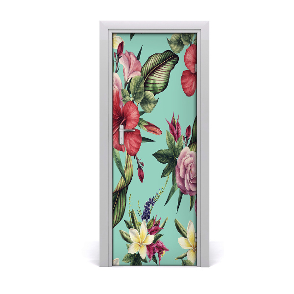 Lámina adhesiva de puerta Motivo hawaiano