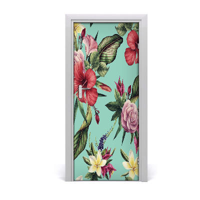 Lámina adhesiva de puerta Motivo hawaiano