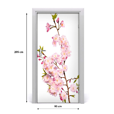 Lámina adhesiva de puerta Flores de cerezo