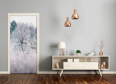Vinilo para puerta Bosque en invierno