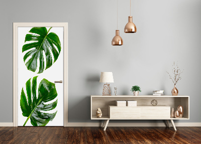 Lámina adhesiva de puerta Monstera