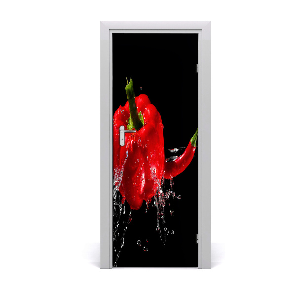 Vinilo para puerta Dos pimientos