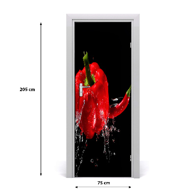 Vinilo para puerta Dos pimientos
