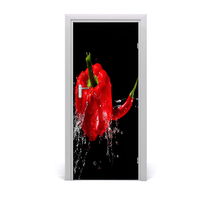 Vinilo para puerta Dos pimientos