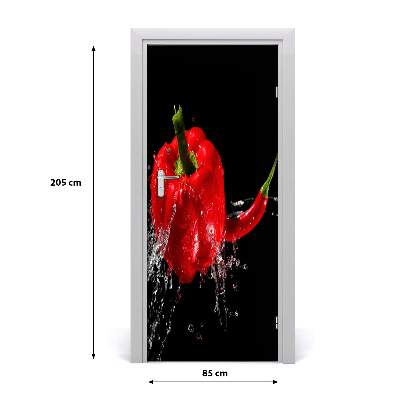 Vinilo para puerta Dos pimientos