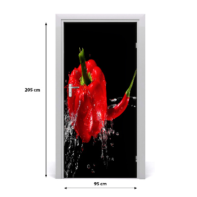 Vinilo para puerta Dos pimientos