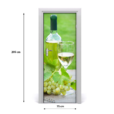 Vinilo para puerta Uvas y vino