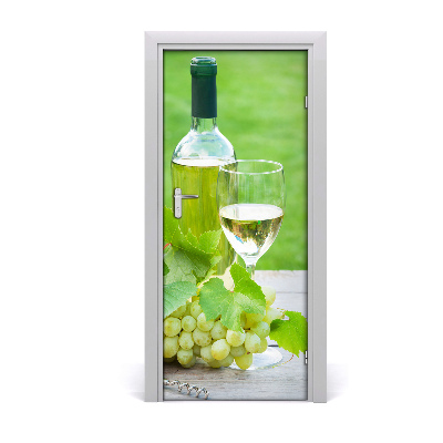 Vinilo para puerta Uvas y vino