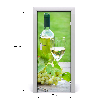 Vinilo para puerta Uvas y vino