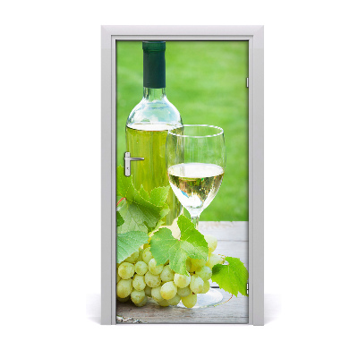 Vinilo para puerta Uvas y vino