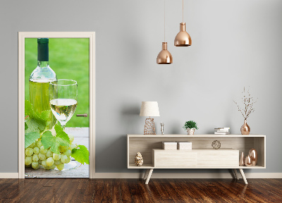 Vinilo para puerta Uvas y vino