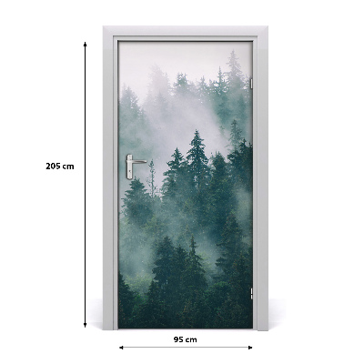Vinilo para puerta Niebla por encima del bosque