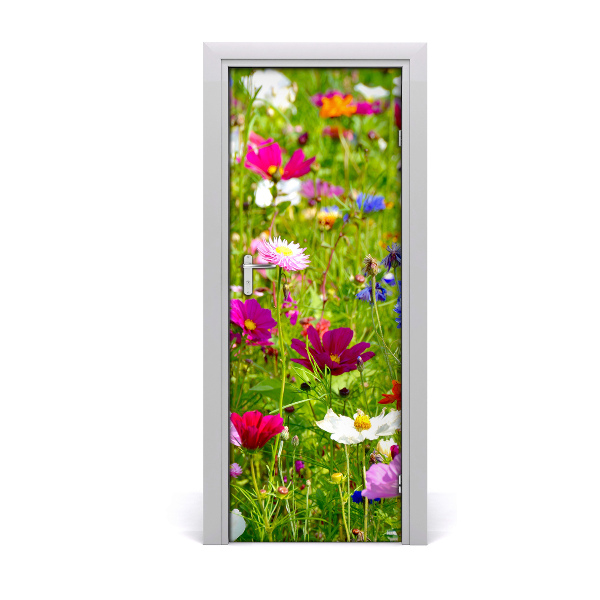 Lámina adhesiva de puerta Flores silvestres