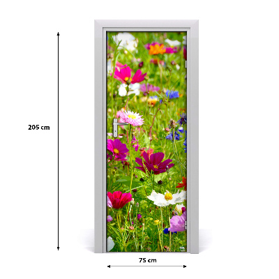 Lámina adhesiva de puerta Flores silvestres