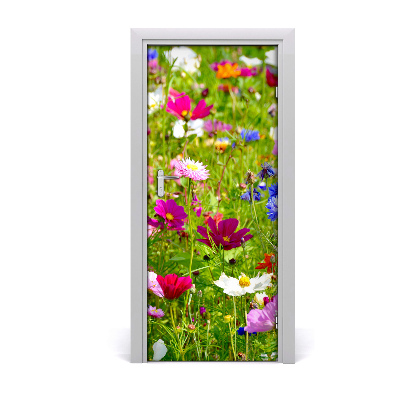 Lámina adhesiva de puerta Flores silvestres