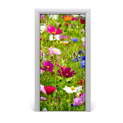 Lámina adhesiva de puerta Flores silvestres