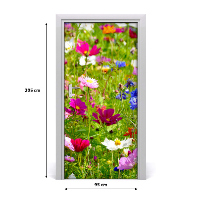 Lámina adhesiva de puerta Flores silvestres