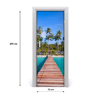 Pegatina para puerta Sendero tropical