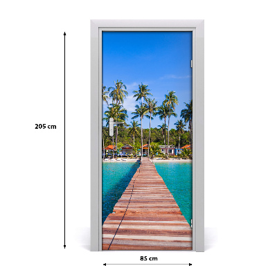 Pegatina para puerta Sendero tropical