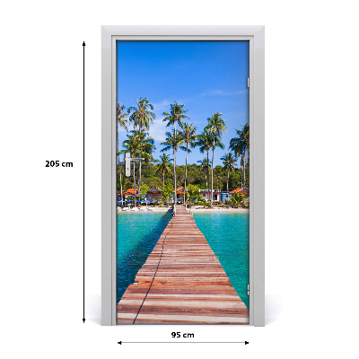Pegatina para puerta Sendero tropical