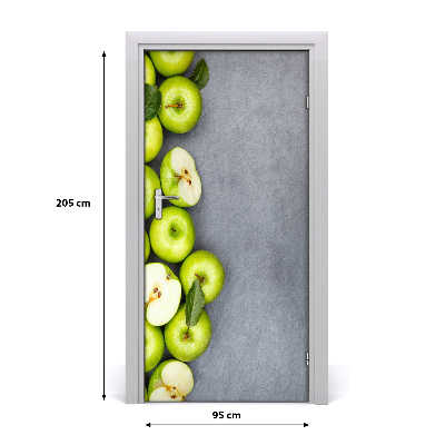Vinilo para puerta Manzanas verdes