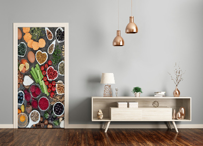Vinilo para puerta Alimentos saludables