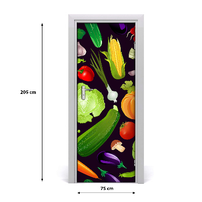 Vinilo para puerta Verduras