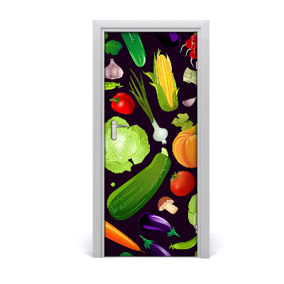 Vinilo para puerta Verduras