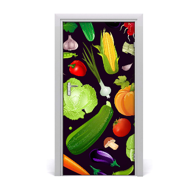 Vinilo para puerta Verduras