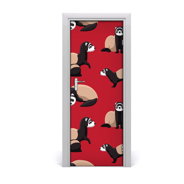 Vinilo para puerta Pared hurones
