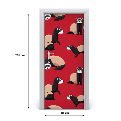 Vinilo para puerta Pared hurones