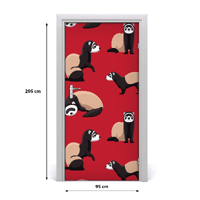 Vinilo para puerta Pared hurones