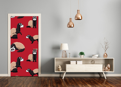 Vinilo para puerta Pared hurones