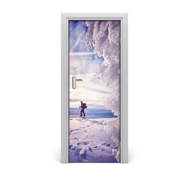 Vinilo para puerta Personas esquiador