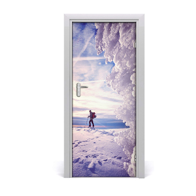 Vinilo para puerta Personas esquiador