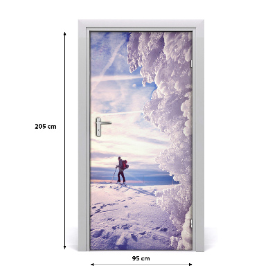 Vinilo para puerta Personas esquiador