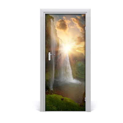 Pegatina para puerta Saltos de agua islandia