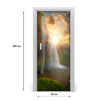 Pegatina para puerta Saltos de agua islandia