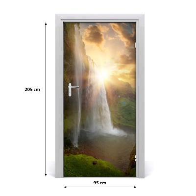 Pegatina para puerta Saltos de agua islandia