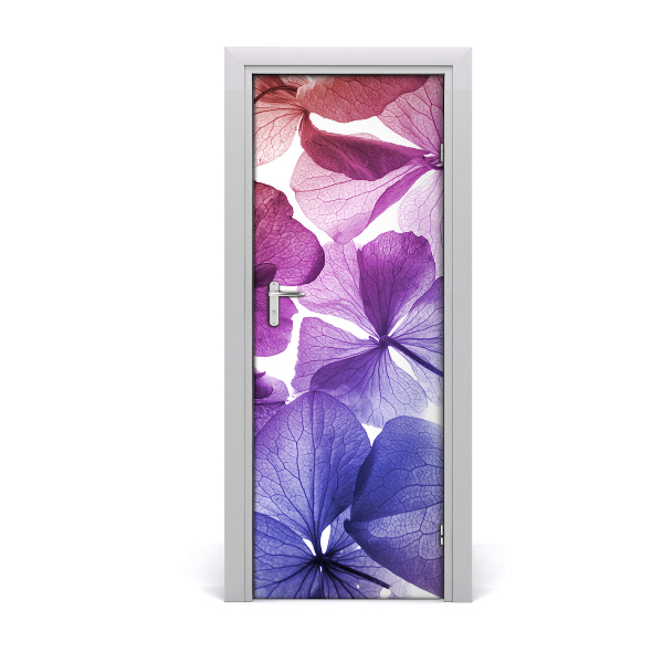 Lámina adhesiva de puerta Flores moradas