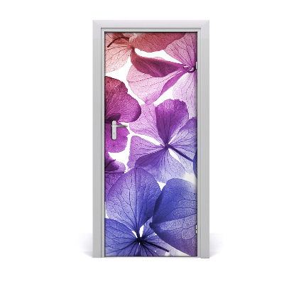 Lámina adhesiva de puerta Flores moradas