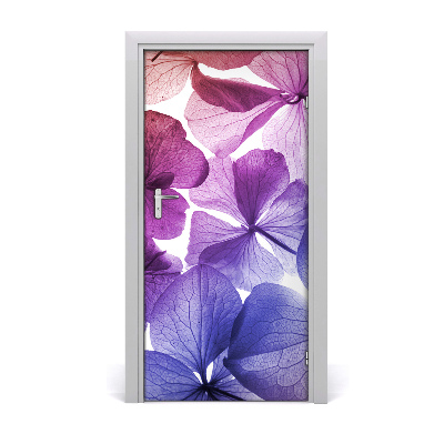 Lámina adhesiva de puerta Flores moradas