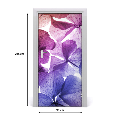 Lámina adhesiva de puerta Flores moradas