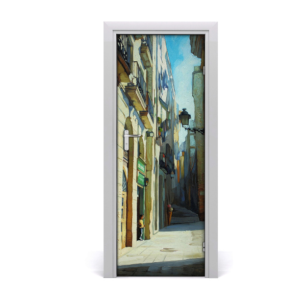 Pegatina para puerta Calles de barcelona