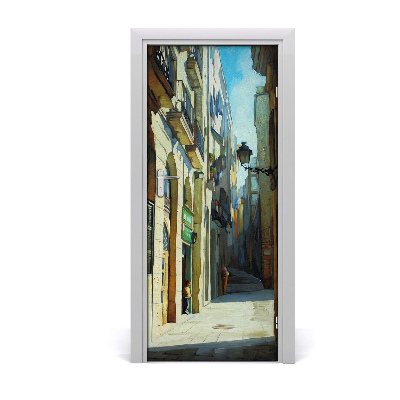 Pegatina para puerta Calles de barcelona
