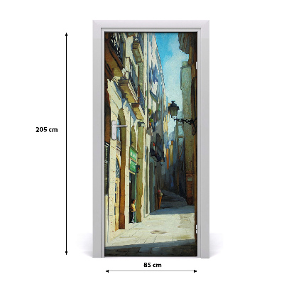 Pegatina para puerta Calles de barcelona