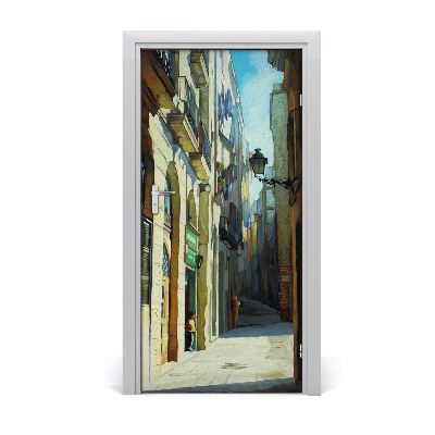 Pegatina para puerta Calles de barcelona