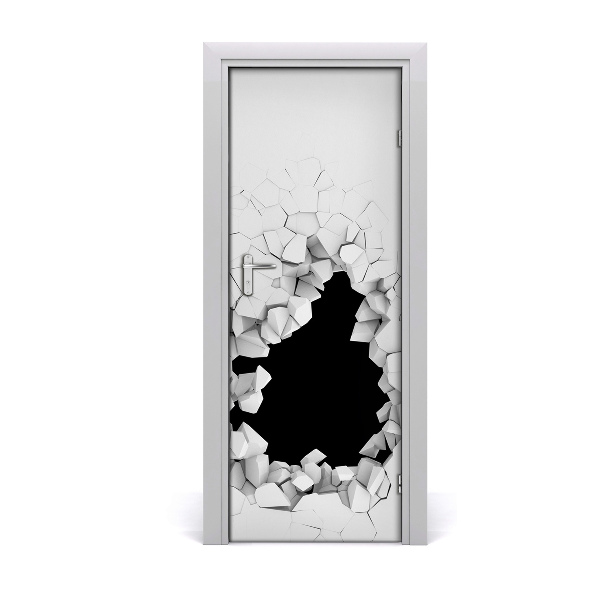 Vinilo para puerta Agujero en la pared