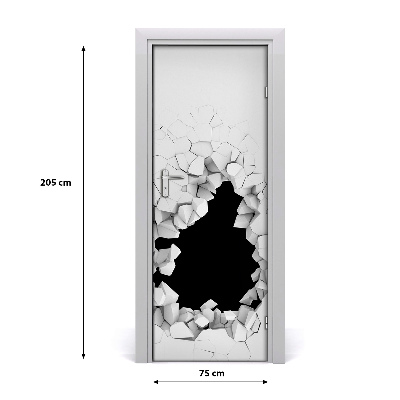 Vinilo para puerta Agujero en la pared